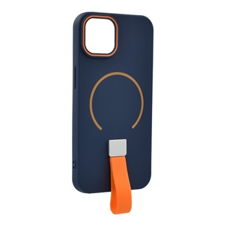 iPhone 13 GIGAPACK Szilikon telefonvédő mikrofiber plüss belső, MagSafe, SÖTÉTKÉK