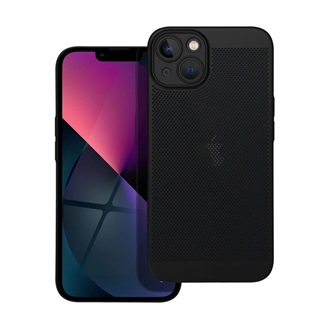 iPhone 13 GIGAPACK műanyag telefonvédő légáteresztő, kameravédő, FEKETE