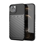 iPhone 13 Gigapack szilikon telefonvédő ütésállóság, dombor minta, FEKETE