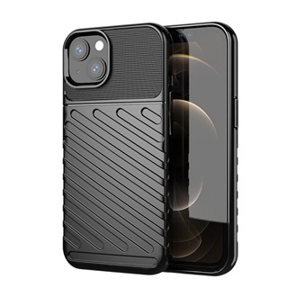 iPhone 13 Gigapack szilikon telefonvédő ütésállóság, dombor minta, FEKETE