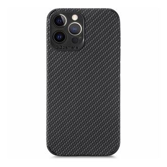 iPhone 13 Pro Gigapack szilikon telefonvédő bőr hatású, karbon minta, FEKETE