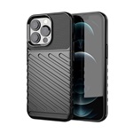 iPhone 13 Pro Gigapack szilikon telefonvédő ütésállóság, dombor minta, FEKETE