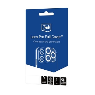 iPhone 13 Pro Max 3MK LENS PRO FULL COVER kameravédő üveg 2.5D, 9H, ÁTLÁTSZÓ