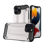 iPhone 13 Pro Max Gigapack Defender szilikon telefonvédő ütésállóság, fémhatás, EZÜST