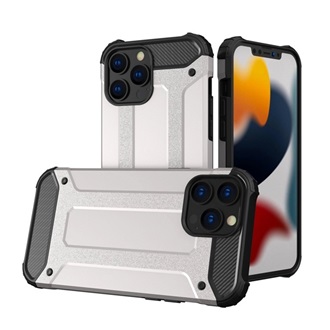 iPhone 13 Pro Max Gigapack Defender szilikon telefonvédő ütésállóság, fémhatás, EZÜST