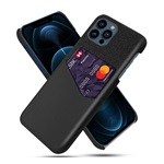 iPhone 13 Pro Max Gigapack műanyag telefonvédő ütésállóság, bőr hatású hátlap, FEKETE