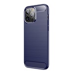 iPhone 13 Pro Max Gigapack szilikon telefonvédő ütésállóság, karbon minta, SÖTÉTKÉK