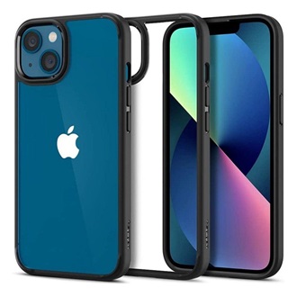 iPhone 13 SPIGEN ULTRA HYBRID műanyag telefonvédő ütésállóság, légpárnás keret, ÁTLÁTSZÓ/FEKETE