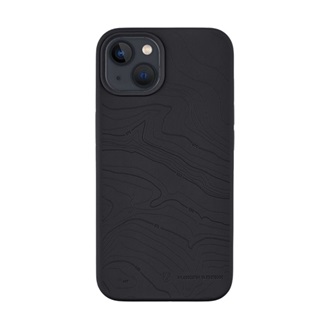 iPhone 13 TACTICAL MAGFORCE BEAVER szilikon telefonvédő mikrofiber plüss belső, topográfiai minta, FEKETE