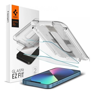iPhone 13 mini SPIGEN EZ FIT képernyővédő üveg 2db 2.5D, 9H + segédkeret, ÁTLÁTSZÓ