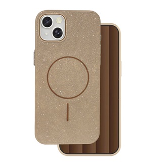 iPhone 14 GIGAPACK Szilikon telefonvédő műanyag hátlap, csillogó, BARNA