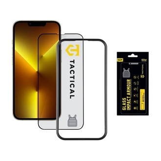 iPhone 14 Plus / 13 Pro Max TACTICAL IMPACT ARMOUR GLASS képernyővédő üveg 3D, antibakteriális + segédkeret, FEKETE