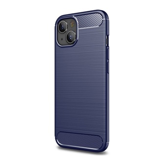 iPhone 14 Plus Gigapack szilikon telefonvédő ütésállóság, karbon minta, SÖTÉTKÉK