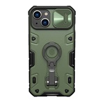 iPhone 14 Plus NILLKIN CAMSHIELD ARMOR PRO defender szilikon telefonvédő ütésállóság, tartógyűrű, SÖTÉTZÖLD