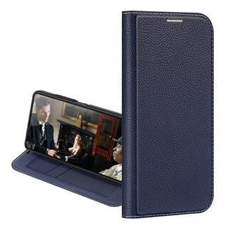 iPhone 14 Pro DUX DUCIS SKIN X2 tok álló, bőr hatású FLIP, asztali tartó, SÖTÉTKÉK