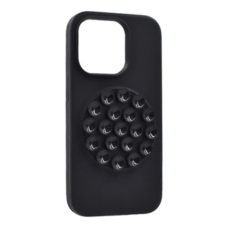 iPhone 14 Pro GIGAPACK Szilikon telefonvédő matt, tapadókorong, FEKETE