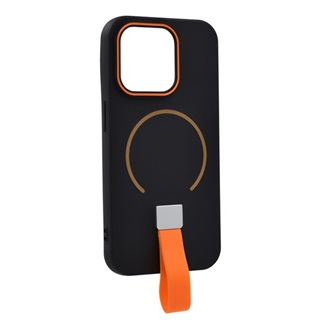 iPhone 14 Pro GIGAPACK Szilikon telefonvédő mikrofiber plüss belső, MagSafe, FEKETE