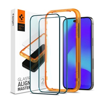 iPhone 14 Pro Max SPIGEN ALM FC képernyővédő üveg 2db 2.5D, színkiemelés, FEKETE