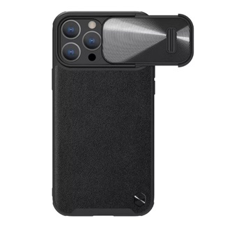 iPhone 14 Pro NILLKIN CAMSHIELD LEATHER műanyag telefonvédő ütésállóság, kameravédő, FEKETE