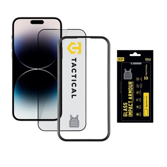 iPhone 14 Pro TACTICAL IMPACT ARMOUR GLASS képernyővédő üveg 3D, antibakteriális + segédkeret, FEKETE