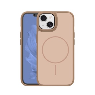 iPhone 15 GIGAPACK Szilikon telefonvédő műanyag hátlap, MagSafe, BARNA