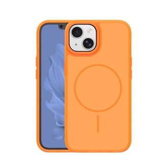 iPhone 15 GIGAPACK Szilikon telefonvédő műanyag hátlap, MagSafe, NARANCSSÁRGA