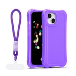 iPhone 15 GIGAPACK Szilikon telefonvédő ütésállóság, műanyag hátlap + kézpánt, LILA