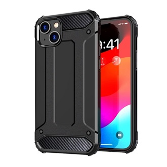 iPhone 15 Gigapack Defender szilikon telefonvédő ütésállóság, fémhatás, FEKETE