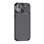 iPhone 15 Gigapack szilikon telefonvédő ütésállóság, karbon minta, FEKETE