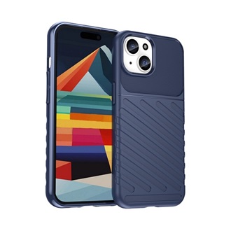 iPhone 15 Plus Gigapack szilikon telefonvédő ütésállóság, dombor minta, SÖTÉTKÉK