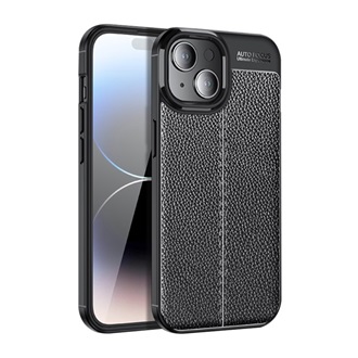 iPhone 15 Plus Gigapack szilikon telefonvédő ütésállóság, varrás minta, FEKETE