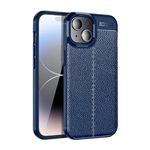iPhone 15 Plus Gigapack szilikon telefonvédő ütésállóság, varrás minta, SÖTÉTKÉK