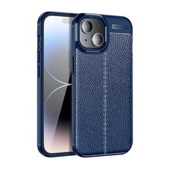 iPhone 15 Plus Gigapack szilikon telefonvédő ütésállóság, varrás minta, SÖTÉTKÉK