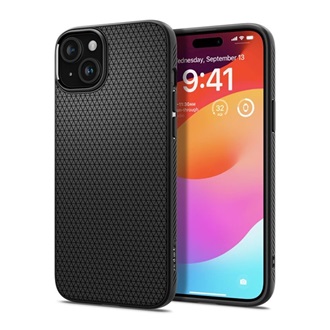 iPhone 15 Plus SPIGEN LIQUID AIR szilikon telefonvédő ütésállóság, rombusz, FEKETE