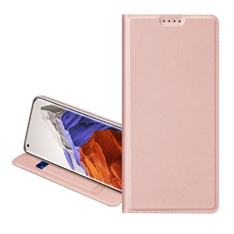 iPhone 15 Pro DUX DUCIS SKIN PRO tok álló, bőr hatású FLIP, asztali tartó, ROZÉARANY