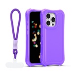 iPhone 15 Pro GIGAPACK Szilikon telefonvédő ütésállóság, műanyag hátlap + kézpánt, LILA