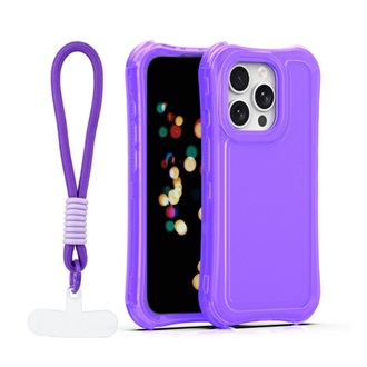 iPhone 15 Pro GIGAPACK Szilikon telefonvédő ütésállóság, műanyag hátlap + kézpánt, LILA