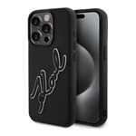 iPhone 15 Pro KARL LAGERFELD 3D RUBBER SIGNATURE szilikon telefonvédő ütésállóság, 3D, FEKETE