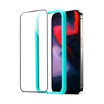 iPhone 15 Pro Max ESR képernyővédő üveg 2.5D, 9H + segédkeret, FEKETE