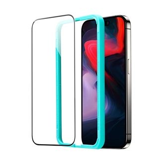 iPhone 15 Pro Max ESR képernyővédő üveg 2.5D, 9H + segédkeret, FEKETE