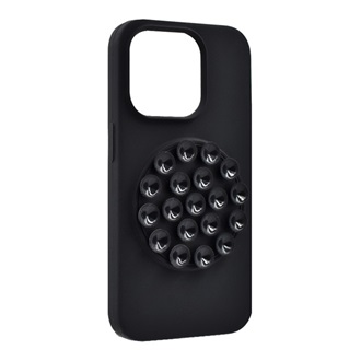 iPhone 15 Pro Max GIGAPACK Szilikon telefonvédő matt, tapadókorong, FEKETE