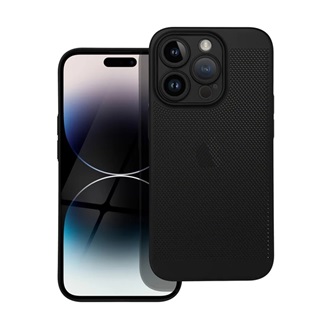 iPhone 15 Pro Max Gigapack műanyag telefonvédő légáteresztő, kameravédő, FEKETE