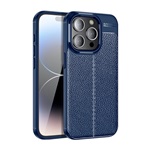 iPhone 15 Pro Max Gigapack szilikon telefonvédő ütésállóság, varrás minta, SÖTÉTKÉK