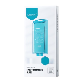 iPhone 15 Pro Max NILLKIN EZ SET képernyővédő üveg 2db 2.5D, 9H + segédkeret, FEKETE