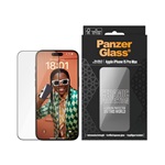 iPhone 15 Pro Max PANZERGLASS CERAMIC PROTECTION ULTRA-WIDE FIT képernyővédő üveg 3D, kerámia + segédkeret, FEKETE