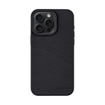 iPhone 15 Pro Max TACTICAL MAGFORCE BEAVER szilikon telefonvédő mikrofiber plüss belső, topográfiai minta, FEKETE