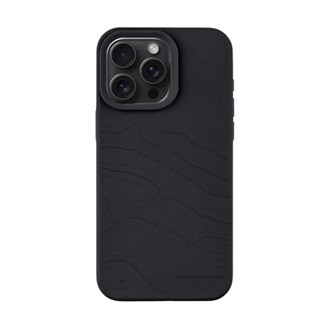 iPhone 15 Pro Max TACTICAL MAGFORCE BEAVER szilikon telefonvédő mikrofiber plüss belső, topográfiai minta, FEKETE
