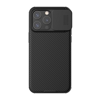 iPhone 15 Pro NILLKIN CAMSHIELD PRO szilikon telefonvédő ütésállóság, csíkos, FEKETE