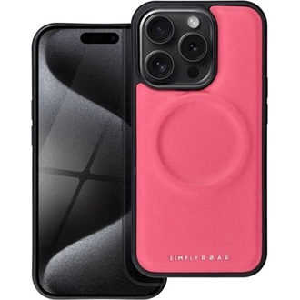 iPhone 15 Pro ROAR MAG MORNING szilikon telefonvédő ECO bőr hatású, MagSafe, RÓZSASZÍN