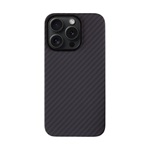iPhone 15 Pro TACTICAL MAGFORCE ARAMID szilikon telefonvédő ultravékony, karbon minta, FEKETE